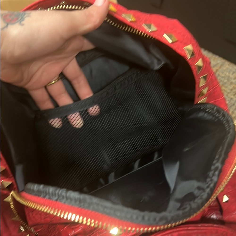 Zara Red Studded Backpack - Picture 7 of 12
